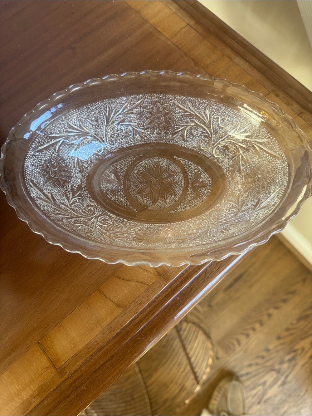 Vintage Clear Glass Small Serving Bowl